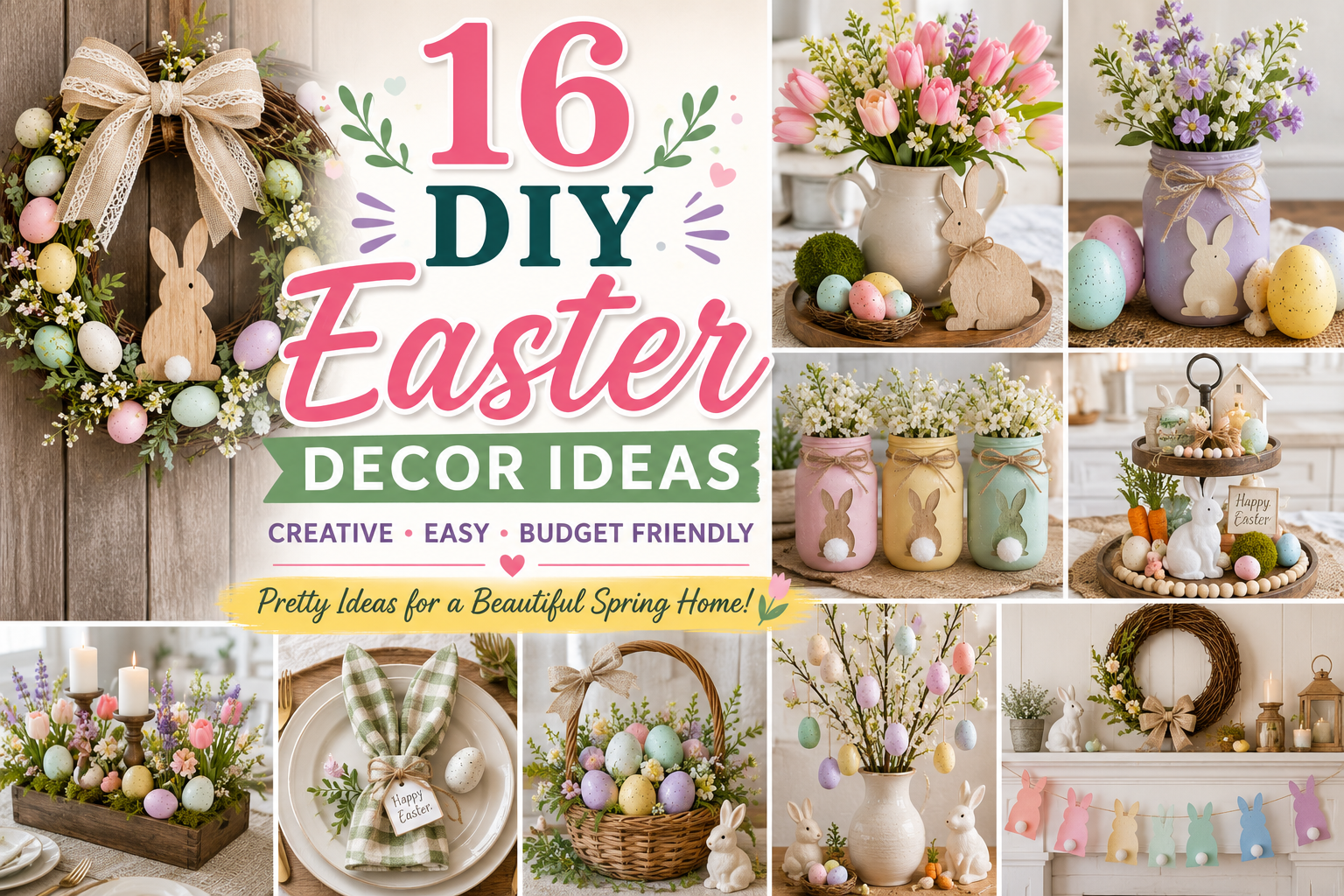 16 DIY Easter Decor Ideas to Make Your Home Look Fresh and Festive