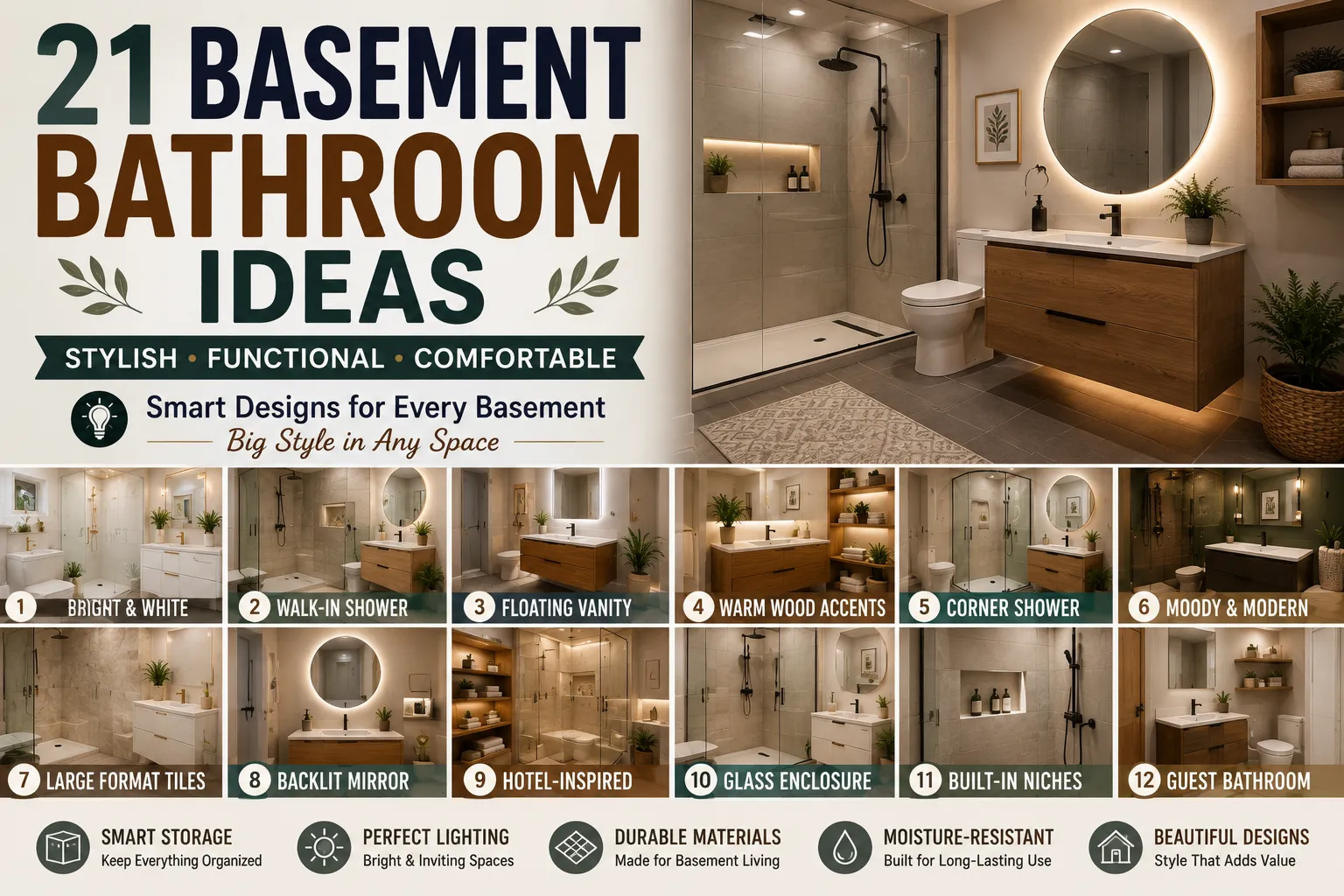 21 Basement Bathroom Ideas for a Stylish and Functional Space