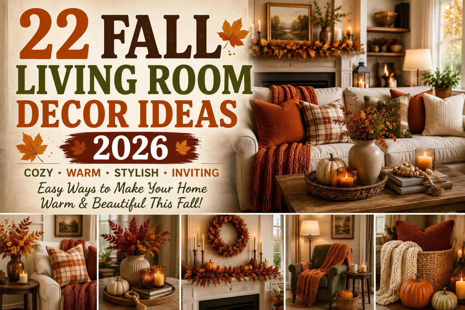 22 Fall Living Room Decor Ideas 2026 for a Cozy and Stylish Home