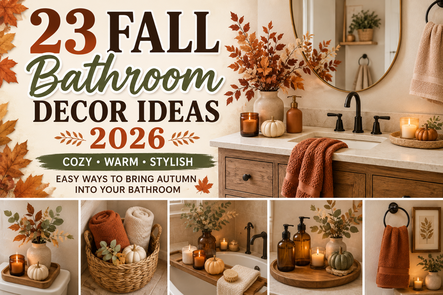 23 Fall Bathroom Decor Ideas 2026 for a Cozy Seasonal Refresh