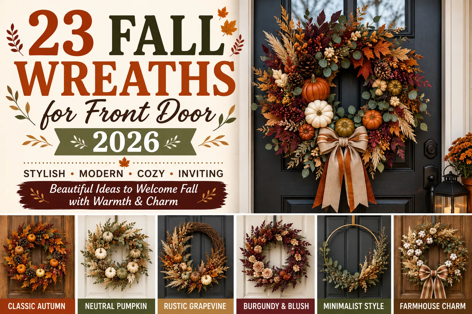 23 Fall Wreaths for Front Door 2026 to Create a Warm Welcome