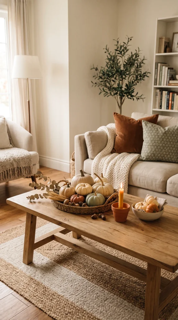 Add Mini Pumpkins in Neutral Tones