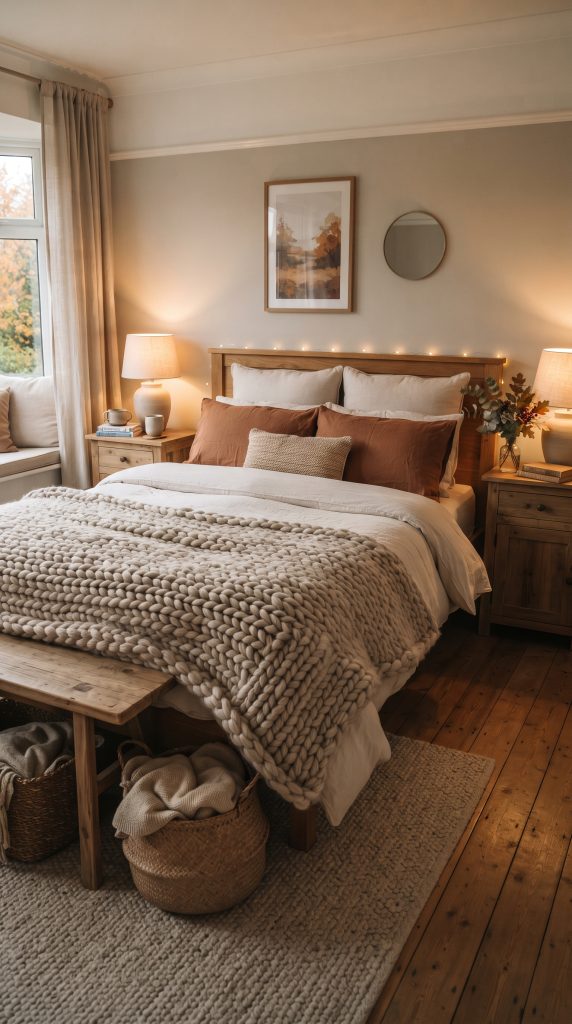 Add a Chunky Knit Throw Blanket