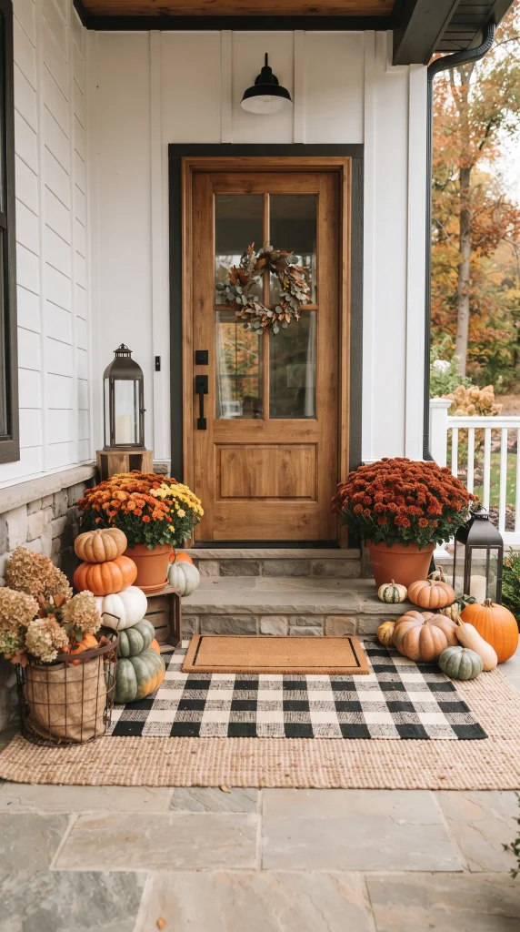 Add a Fall Doormat and Layered Rug