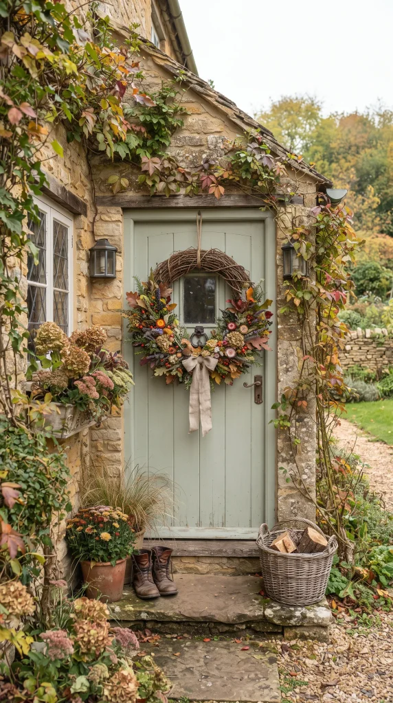 Cottage Floral Fall Wreath