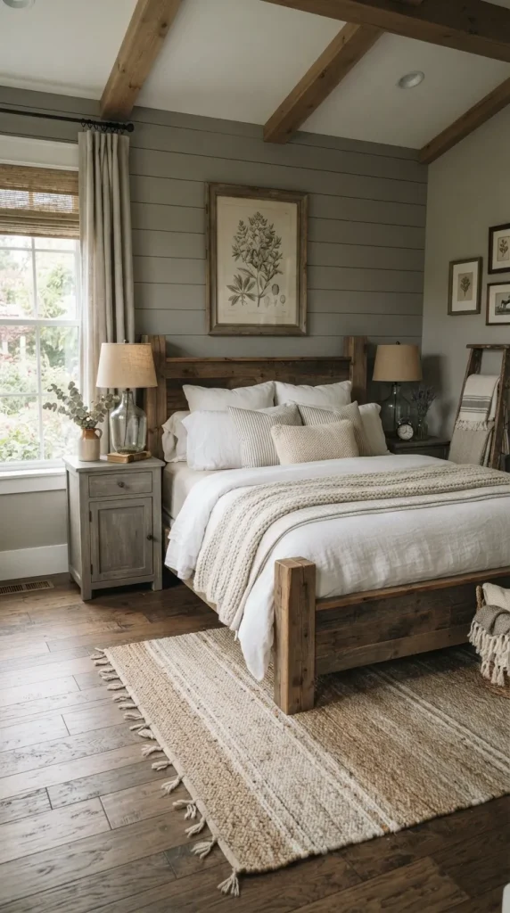 Create a Gray Farmhouse Bedroom