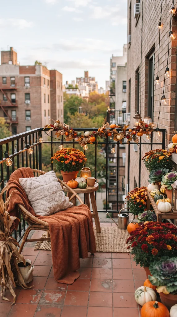 Decorate a Small Balcony for Fall