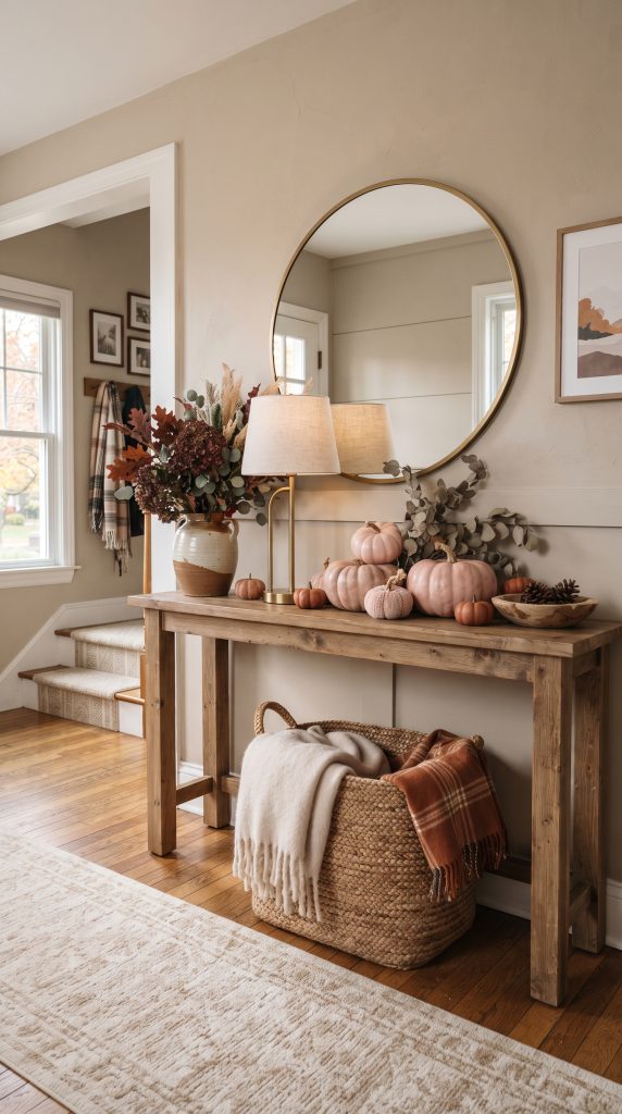 Design a Pink Fall Entryway Table