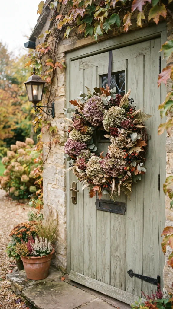 Dried Hydrangea Fall Wreath