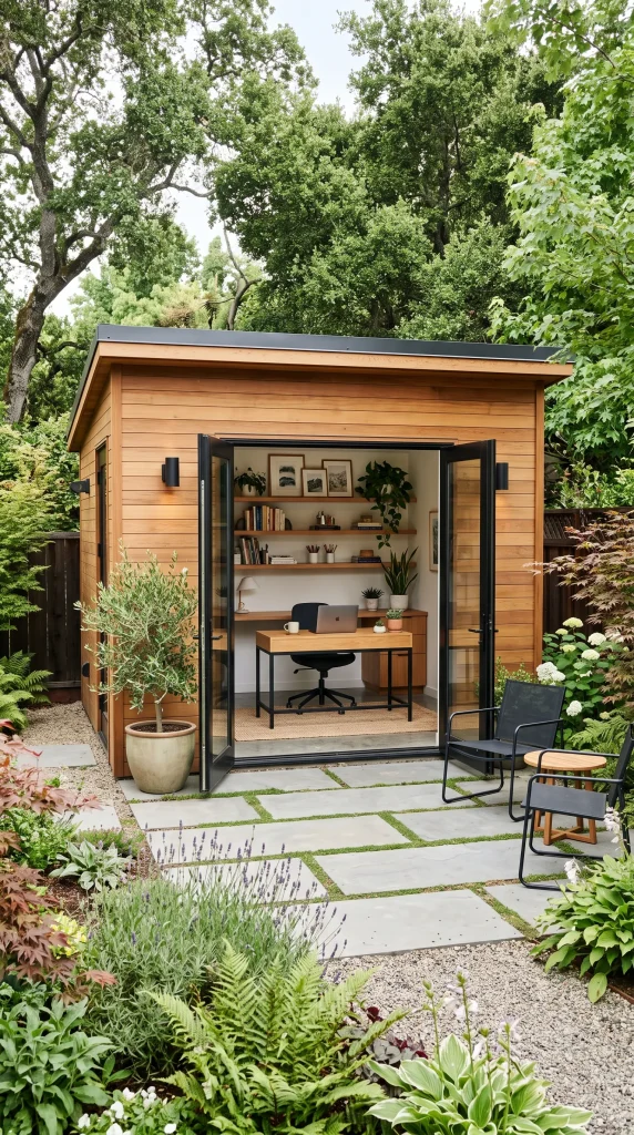 Modern Shed With Glass Doors