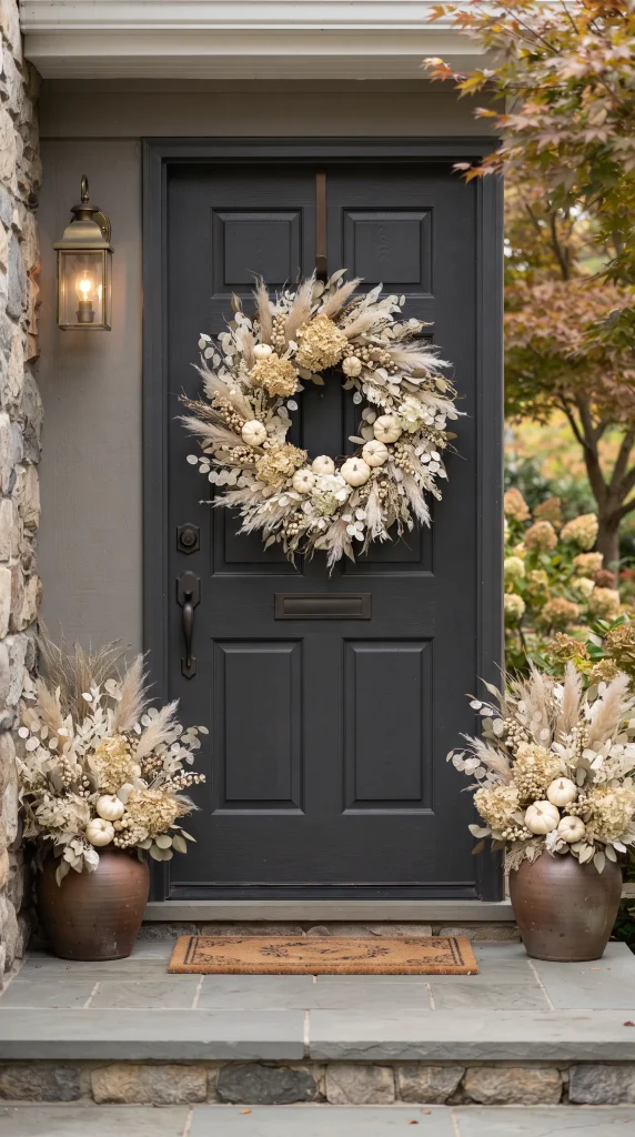 Monochrome Cream Fall Wreath