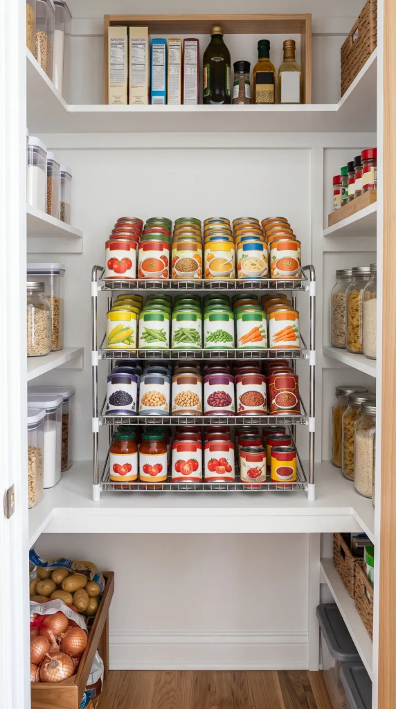 Organize Cans With Tiered Storage