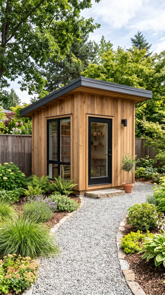 Shed With Vertical Wood Siding