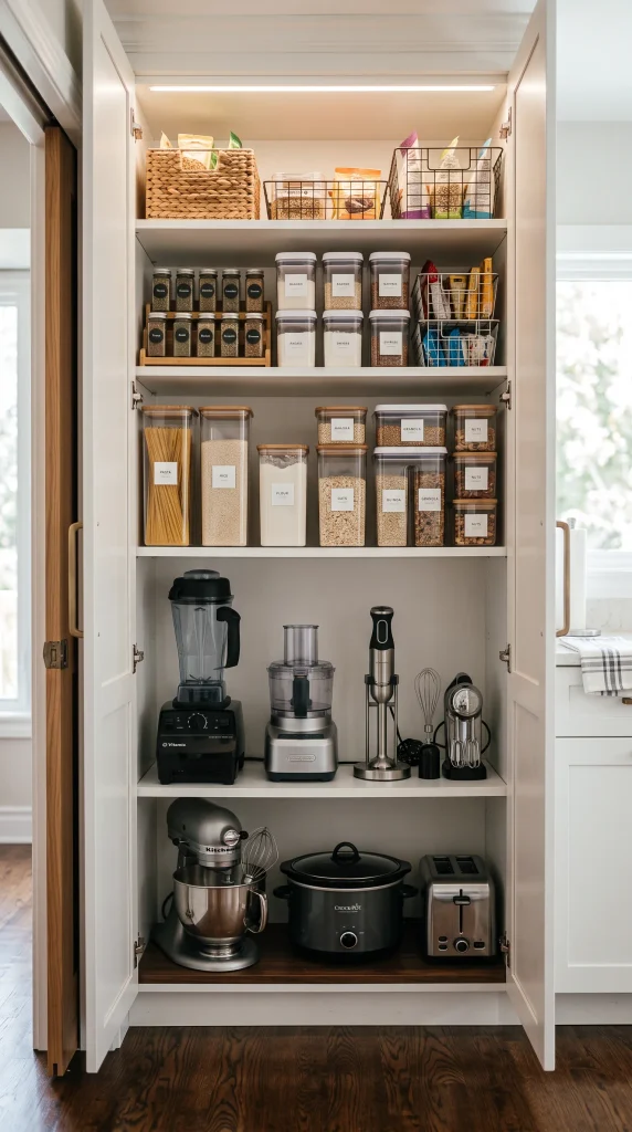 Store Small Appliances on Lower Shelves