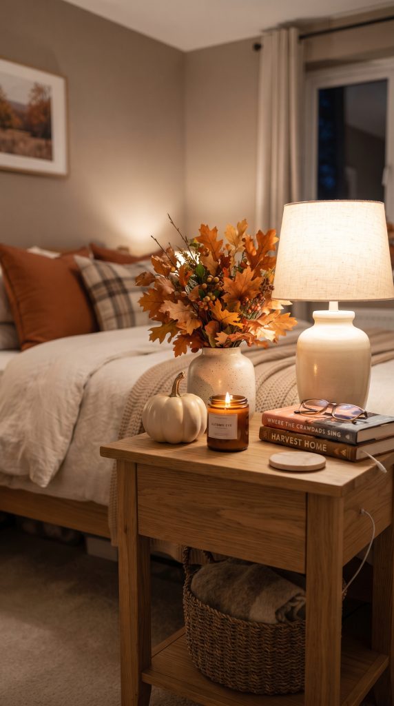 Style the Nightstand With Fall Decor