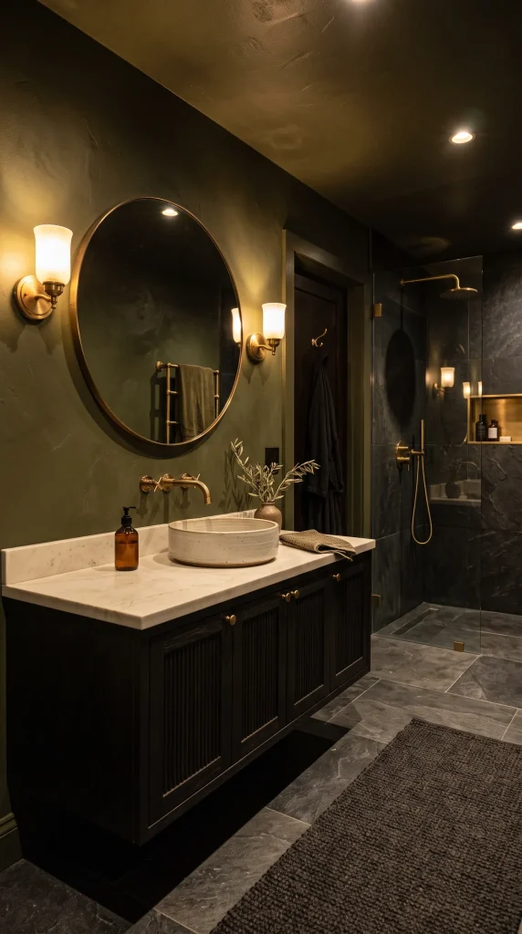 Try a Moody Basement Bathroom