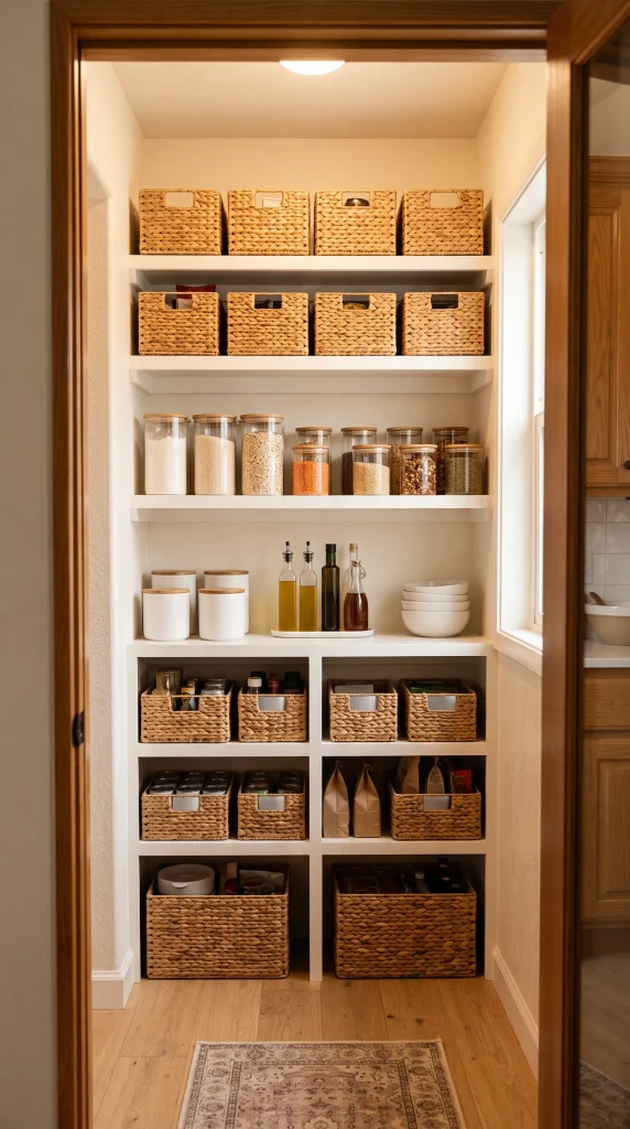 Use Matching Baskets for a Clean Look