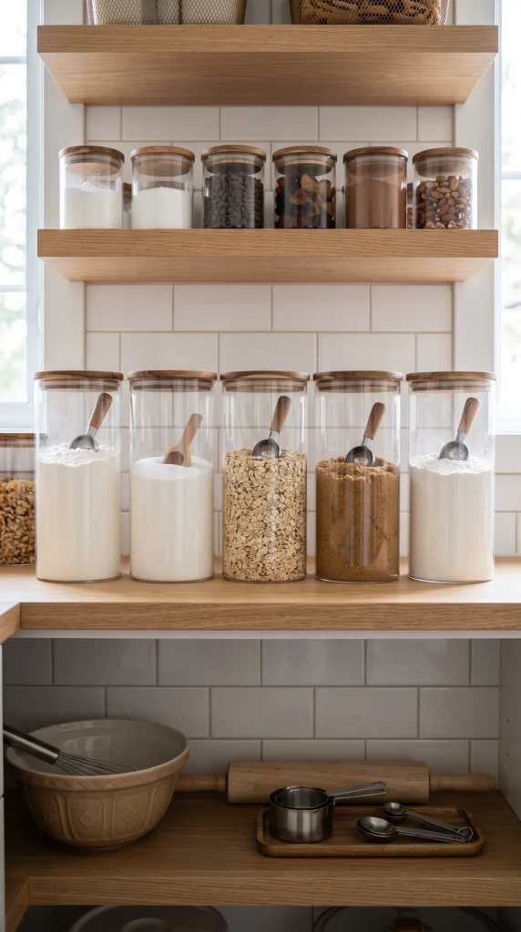 Use Tall Containers for Baking Supplies