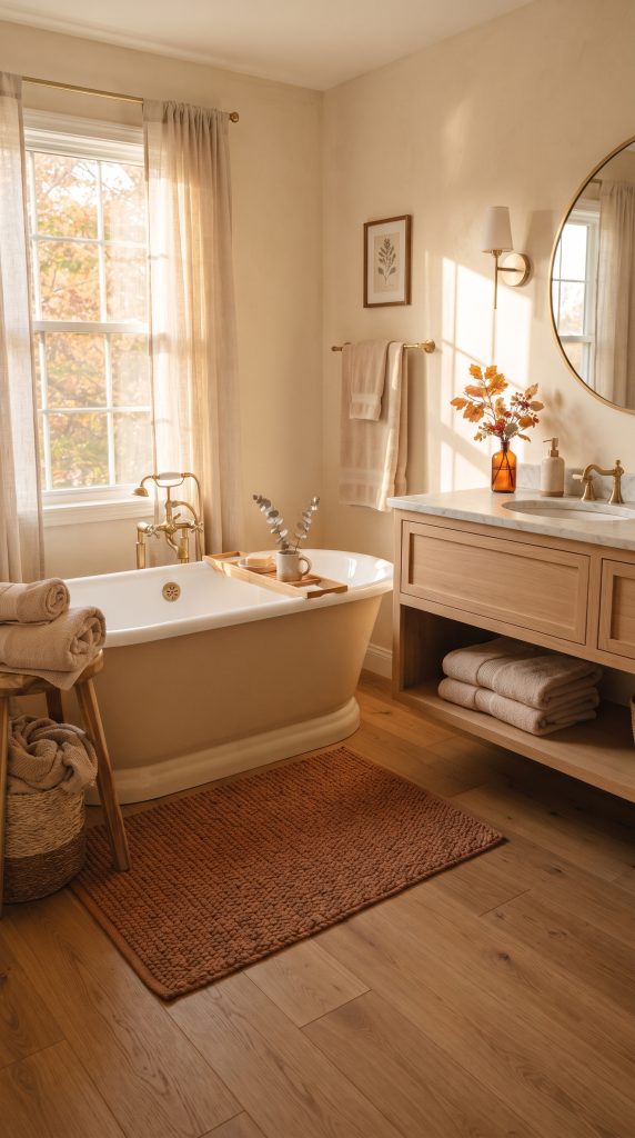 Use a Warm Autumn Bath Mat