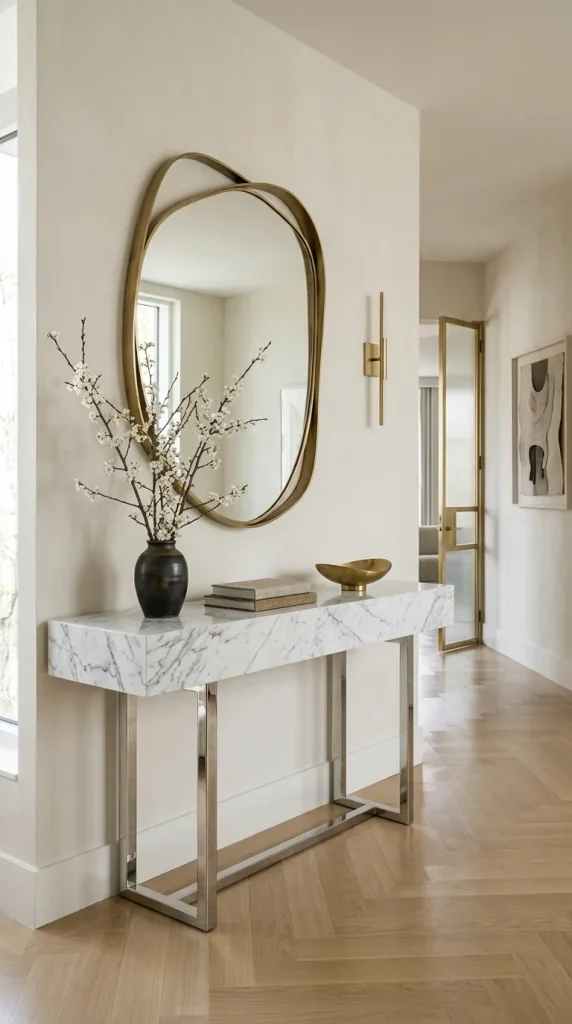 Pair Chrome With Marble