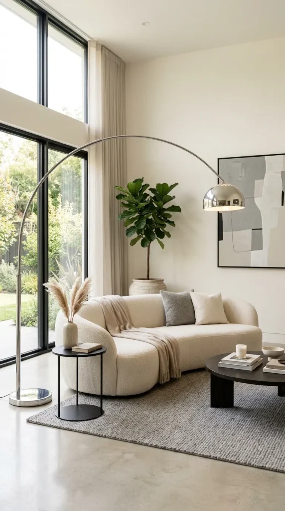 Use a Chrome Floor Lamp